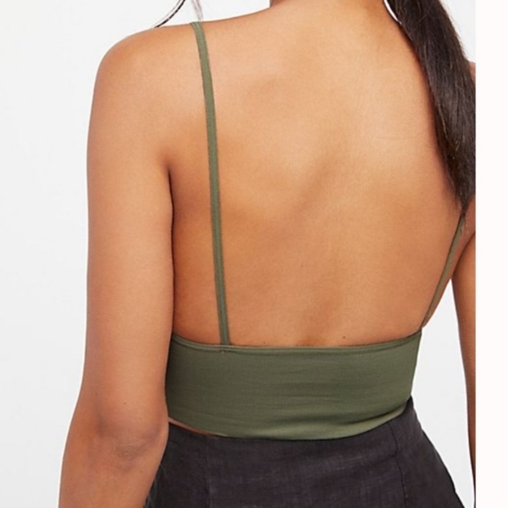 Free People ARMY GREEN Ali low back bra - Picture 3 of 8